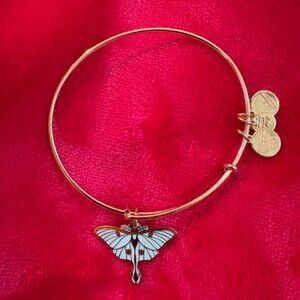 New 2016 Alex + Ani Luna Enamel Moth Shiny Gold Expandable Bracelet Made in USA